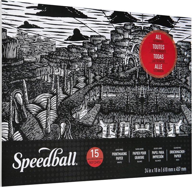 Speedball ورق الطباعة، 24x18 بوصة، 15 ورقة - Image 2